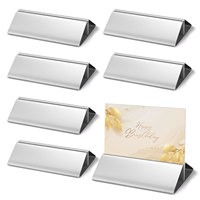 Porte-numéros et porte-cartes de table en métal de forme personnalisée, mini, argentés, en gros, pour mariages, restaurants, décorations d'anniversaire, bars