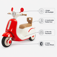 Mini moto électrique GEEN 6V pour enfants de 2 à 4 ans avec télécommande, fonctions musicales et lumineuses, jouet à enfourcher en plastique
