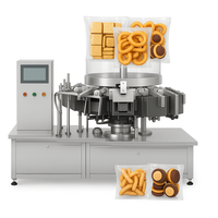 Machines d'emballage sous vide rotatives automatiques pour emballage de biscuits individuels Mini Biscuit Sacs préfabriqués pour thermoscellage