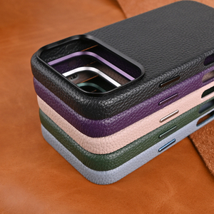 เคสโทรศัพท์หนังสำหรับ iPhone 17 Air Pro Max, เคสกล้องโลหะลายเพบเบิลลิ้นจี่สำหรับ iPhone 17 Air Pro Max ขายส่งจำนวนมาก - Product Image 2
