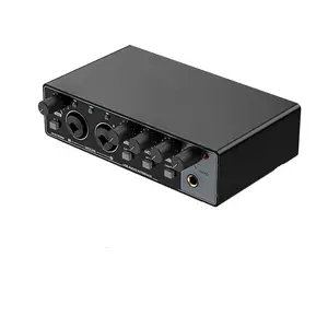 Mezclador de podcast de audio profesional OEM de fábrica, cambiador de voz, tarjeta de sonido de estudio, micrófonos XLR para juegos, tarjetas de sonido externas