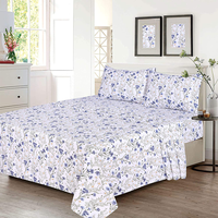 Ensemble de draps de lit frais et imperméables imprimés de luxe en microfibre brossée extra douce avec taies d'oreiller plates