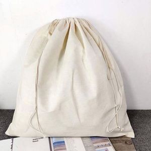 Customized Without Logo Muslin Cotton Drawstring Bags Drawstring Cloth Bags Dust-Proof Drawstring Cotton Storage Bags - Product Image 5