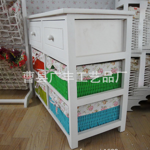 Korean Style Colorful Nightstand Wood White <b>6</b> <b>Drawer</b> Multifunctional Storage Bedroom Furniture - Product Image 1