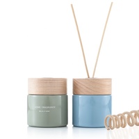 Bouteille de diffuseur en verre de roseau nordique 100ml 150ml bouteille en verre de diffuseur vide avec couvercle en bois