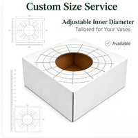 Boîte cadeau en papier pliable personnalisée avec poignée, insert pour vase, boîte d'emballage pour bouquet de fleuriste, pour mariage, ensemble de cadeaux