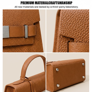 Bolso de Mano de Cuero Genuino con Logotipo Personalizado OEM para Mujer, Bolsos de Trabajo para Oficina, Sac à Main <span class=keywords><strong>Femme</strong></span> Luxe, Fabricante de Marca Privada - Product Image 3