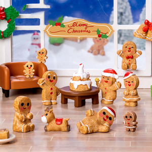 Figurines en résine mignonnes, ornements miniatures, décorations de Noël, petites figurines de Père Noël et bonhomme de neige, breloques, statue de paysage de jardin - Product Image 4