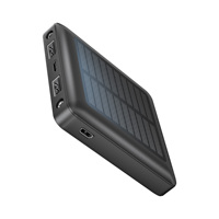 Banque d'alimentation solaire ultra-mince OEM avec logo, étanche, 5000 mAh, charge rapide, portable pour usage extérieur