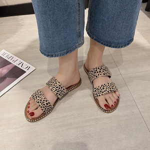ashion Plus Size <b>Leopard</b> Print Sandals Womens Summer Flat Breathable <b>Slippers</b> Beach Casual231 231 - Product Image 1