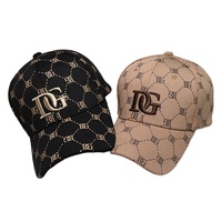 Casquette de baseball vintage à imprimé intégral, broderie de lettres, large bord, en coton, réglable, unisexe, chapeau de soleil, vente en gros