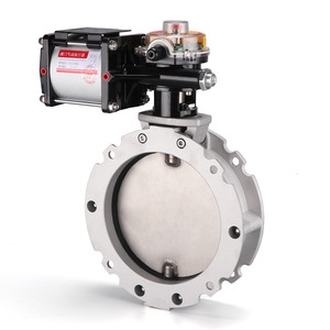 Pneumatic <b>Dust</b> Butterfly Valve Dn300 Single Double Flanged Aluminum Alloy Body <b>Powder</b> Media Valve For Cement Mixer - Product Image 2