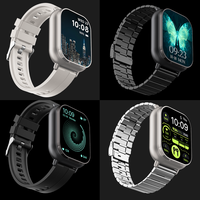 Layar HD IPS 2,01 inci, Smartwatch 2 in 1, Earbuds TWS, Pelacak Kebugaran Silikon, Monitor Detak Jantung, Pedometer, Magnetik Persegi