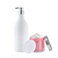 Bouteilles à pompe en plastique blanc personnalisées de 1000 ml, distributeur vide rechargeable de 1 L pour shampoing, après-shampoing, savon liquide, emballage cosmétique