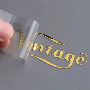 5X5CM 3D Gold Silver Transfer Sticker <b>Name</b> LOGO Personalized Packaging Electroplate Custom Metal Sticker - Product Image 1