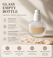 Flacon de lotion en verre givré plat et rond personnalisable de 30 ml avec base épaisse et bouchon à pompe