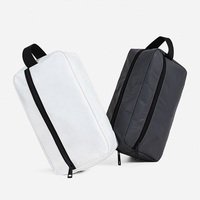 Sac éponge rétro avec logo personnalisé sacs à cosmétiques de voyage en papier DuPont recyclables écologiques trousse de toilette vintage en papier à fermeture éclair pour hommes