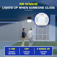 Nouveau panneau solaire mono ABS, étanche, projecteur LED extérieur pour jardin avec capteur de mouvement PIR