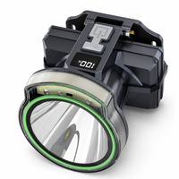 Linterna frontal recargable LED XJ-5905 XGP3 de 50 W y 5200 mAh con batería de litio dual, impermeable, con foco y reflector para camping