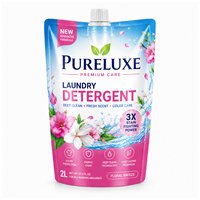 Sachet d'emballage liquide pour lessive, personnalisé avec logo, en PE mat, résistant à l'humidité, avec grande beclette, 1,5L, 2L, 3L, robuste, conforme FDA, vente en gros