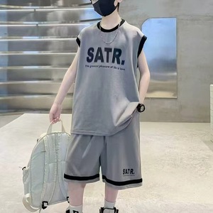 Prix d'usine, vente en gros, vêtements pour adolescents, gilet sans manches, shorts amples, vêtements pour enfants, ensembles de survêtements pour garçons - Product Image 2