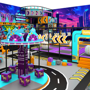 Aoleao Custom Cyberpunk Graffiti High-Capacity <b>Indoor</b> Playground Equipment Ball Pool Trampoline <b>Slide</b> Interactive Projection for - Product Image 2
