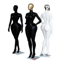 Maniquí de Plástico de Cuerpo Completo para Exhibición de Ropa Europea y Americana, Modelo BBL, Talla Grande para Mujer, con Pecho y Cadera Grandes, en Pose de Pie