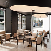 Ensemble de mobilier de restaurant moderne chinois de luxe pour hôtel et café, avec banquette en marbre et cuir, table et chaises