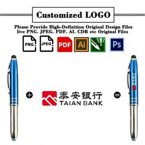Groothandel Custom Logo 3 In 1 Multifunctionele Metalen Stylus Pen Led Light Pen Hoge Kwaliteit Promotionele Metalen Pen Met Zaklamp - Product Image 2