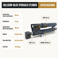 Vente directe usine – Vérin hydraulique télescopique à soupape de collision, chromé dur, en acier inoxydable, certifié CE