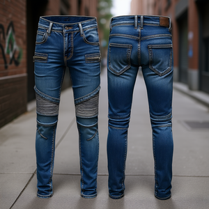 Jeans Homme Personnalisés Meraj Sports – Coton Mi-Lourd Coupe Droite Taille Moyenne Grande Taille Style Décontracté Écologique Coupe-Vent Respirant - Product Image 2