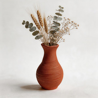 Moule en silicone DM1427 style terre cuite pour vase, pot de fleurs rustique à nervures, pour résine, béton, plâtre, flexible et réutilisable, DIY