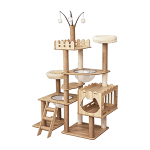 Árbol para Gatos de Madera al por Mayor, Estructura para Trepar, <span class=keywords><strong>Nido</strong></span>, Cápsula <span class=keywords><strong>Doble</strong></span>, Estilo Universal para las Cuatro Estaciones, Juguete para Gatos con Diseño Encantador - Product Image 5
