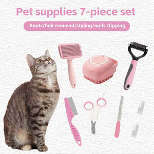 Juego de herramientas de aseo para mascotas, 8 unidades, con cepillo de baño, peine para el pelo, peine para eliminar pulgas, cortaúñas, cepillos de dientes para mascotas - Product Image 5