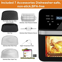 Dreeko 15.5Qt Air Fryer roster Four X-Large Family Size Powerful 1800W 4 Rack Positions 100 Presets & 50 Memory