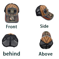 Gorra de Béisbol Unisex de 6 Paneles con Logotipo Metálico 3D, Estampado en Serigrafía, de Poliéster/Algodón, con Cierre a Presión, para Pesca, Playa, Estilo Denim