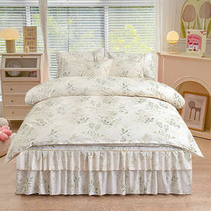 Princess Girls King-Size Bed Skirt with Pillowcase Bedsheet <b>Bedding</b> <b>Sets</b> - Product Image 5