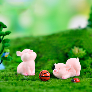 ตุ๊กตาหมูเรซิ่นการ์ตูนขนาดเล็ก ของตกแต่งภูมิทัศน์ ของประดับตกแต่งรูปหมูน่ารักจิ๋ว ของตกแต่ง DIY - Product Image 5
