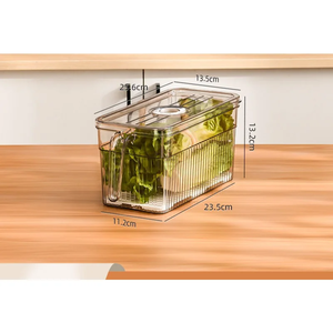Caja de Almacenamiento Transparente para Refrigerador, Organizador de Frutas y Verduras Frescas con Temporizador, Contenedores de Almacenamiento de Alimentos, Organizador de Cocina y Despensa - Product Image 3