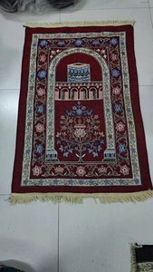 Ergonomic <b>Heated</b> Muslim Prayer Custom Digital Home Picnic Use Machine-Made Chenille Mat with Floral <b>Padding</b> Washable - Product Image 4