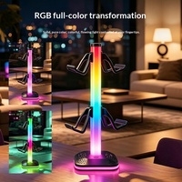 Nouveau support de casque avec éclairage LED RGB, commande tactile, support de manette PS5, support de rangement de bureau pour salle de jeu, cadeau de Noël