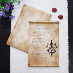 Carta <span class=keywords><strong>de</strong></span> desplazamiento <span class=keywords><strong>de</strong></span> origen <span class=keywords><strong>de</strong></span> marca histórica retro personalizada Tarjeta <span class=keywords><strong>de</strong></span> agradecimiento con logotipo en relieve Caja <span class=keywords><strong>de</strong></span> sello <span class=keywords><strong>de</strong></span> cera roja Impresión envejecida <span class=keywords><strong>de</strong></span> doble cara - Product Image 2