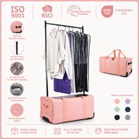 Sac de danse pliable noir de 26 pouces avec porte-vêtements, sac de voyage à roulettes tendance, sac de voyage à roulettes RTS noir