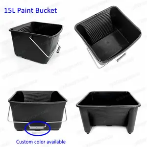 30L High Quality Large Black Painting Bucket Empty Plastic Water Paint Roller Bucket