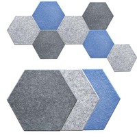 Panneaux hexagonaux en feutre pour bureau à domicile, tableau d'affichage auto-adhésif, décoration murale, panneau acoustique en feutre non tissé pour chambre à coucher