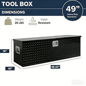 Boîte à outils pour camion en aluminium avec revêtement en poudre, robuste, verrouillable, étanche, résistante à la rouille et à la corrosion, boîte de rangement pour pick-up pour la réparation automobile - Product Image 3