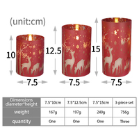 Bougie LED sans flamme en cire véritable, motif flocons de neige et cerfs de Noël, verre imprimé personnalisé, télécommande, pour mariage et maison