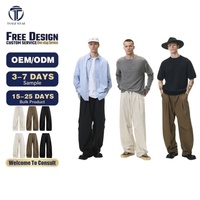 Pantalon large en lin pour homme, nouvelle collection automne, marque de mode, style américain, couleur unie, en polyester et lin