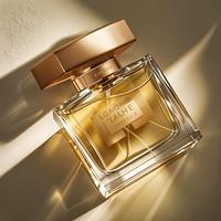 Flacon de parfum en verre rectangulaire de 30 ml, 50 ml, 100 ml, bouchon doré, contenant de parfum de luxe, emballage de parfum haut de gamme
