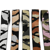 38mm Nylon Jacquard Ruban Or et Argent Fil Jacquard Ceinture 3.8cm Camouflage Sangle Sac Large Sangle Jacquard Web